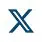 A blue and white logo of an x